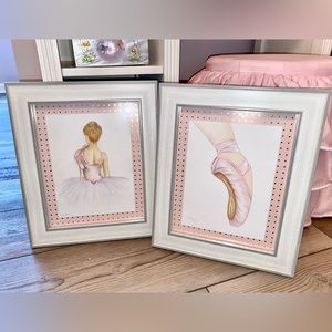 Hand Drawn Sketch Wall Art - Framed Ballet Ballerina Shoes Girl’s Room Decor 🩰